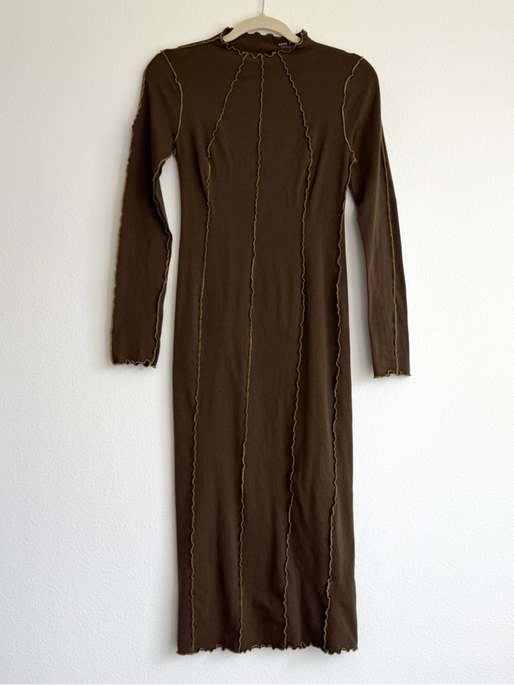 Good American Midi Dress Organic Cotton Lettuce Hem